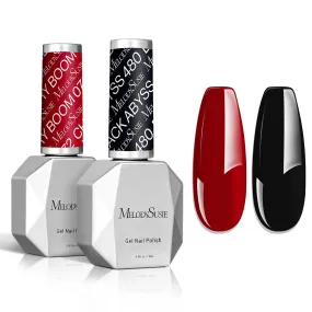 Gel Nail Polish Black and Red 2 Pack 15ml