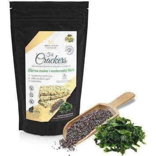 Gluten free crackers poppy seeds and seaweed nori powder 250g