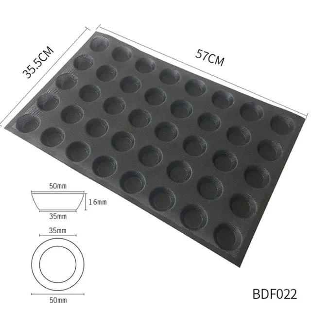 Goldbaking Silicone Bun Bread Forms Non Stick Baking Sheets Perforated Hamburger Molds Muffin Pan Tray