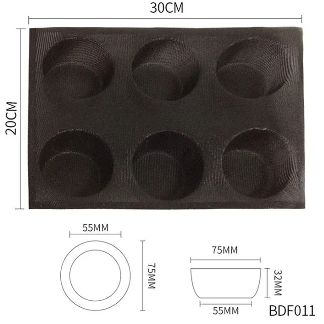 Goldbaking Silicone Bun Bread Forms Non Stick Baking Sheets Perforated Hamburger Molds Muffin Pan Tray