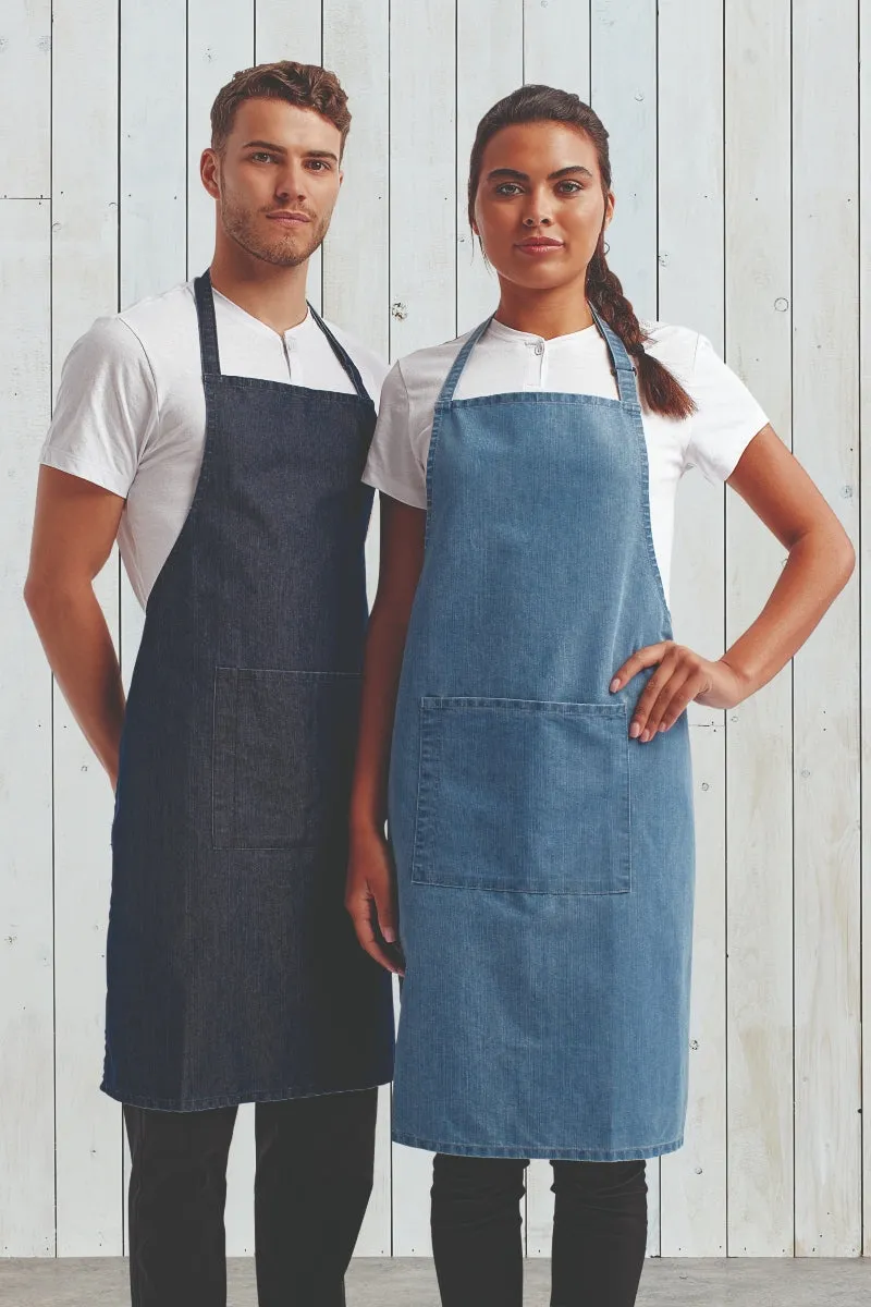 Green Sustainable Bib Apron (1 Pocket w/ Pencil Divide)