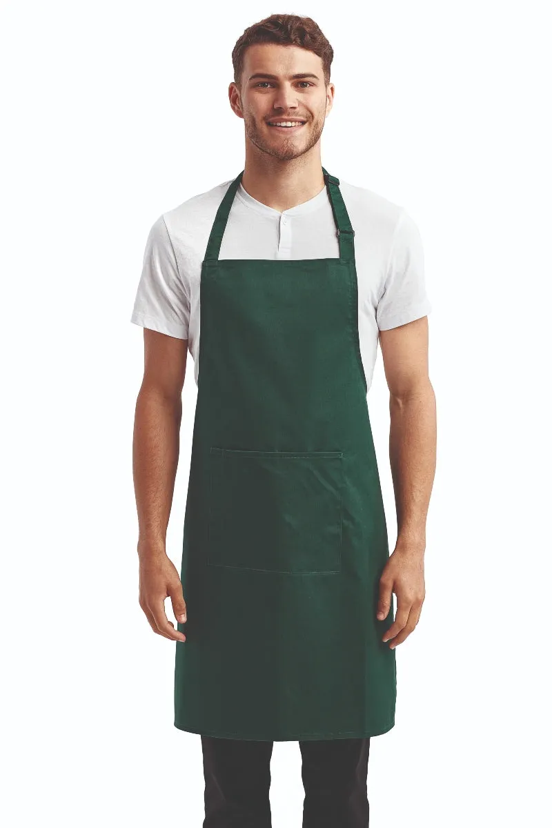 Green Sustainable Bib Apron (1 Pocket w/ Pencil Divide)