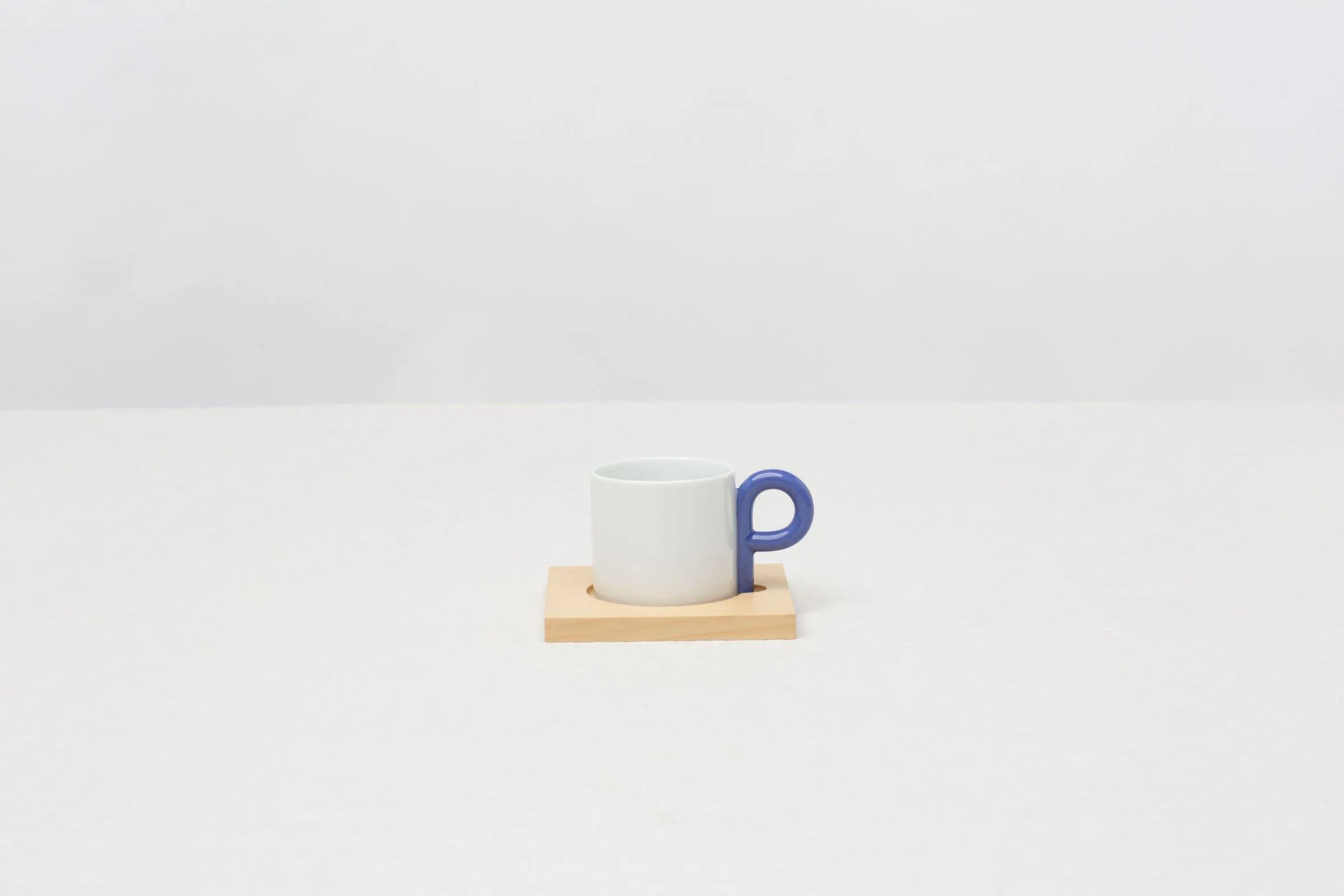 Hakusan P-type Tea Cup and Wooden Saucer