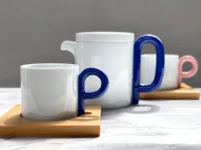 Hakusan P-type Tea Cup and Wooden Saucer