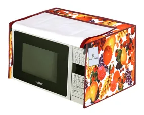 Heart Home Fruits Design PVC Microwave Oven Full Closure Cover for 23 Litre (White & Maroon) CTHH05042