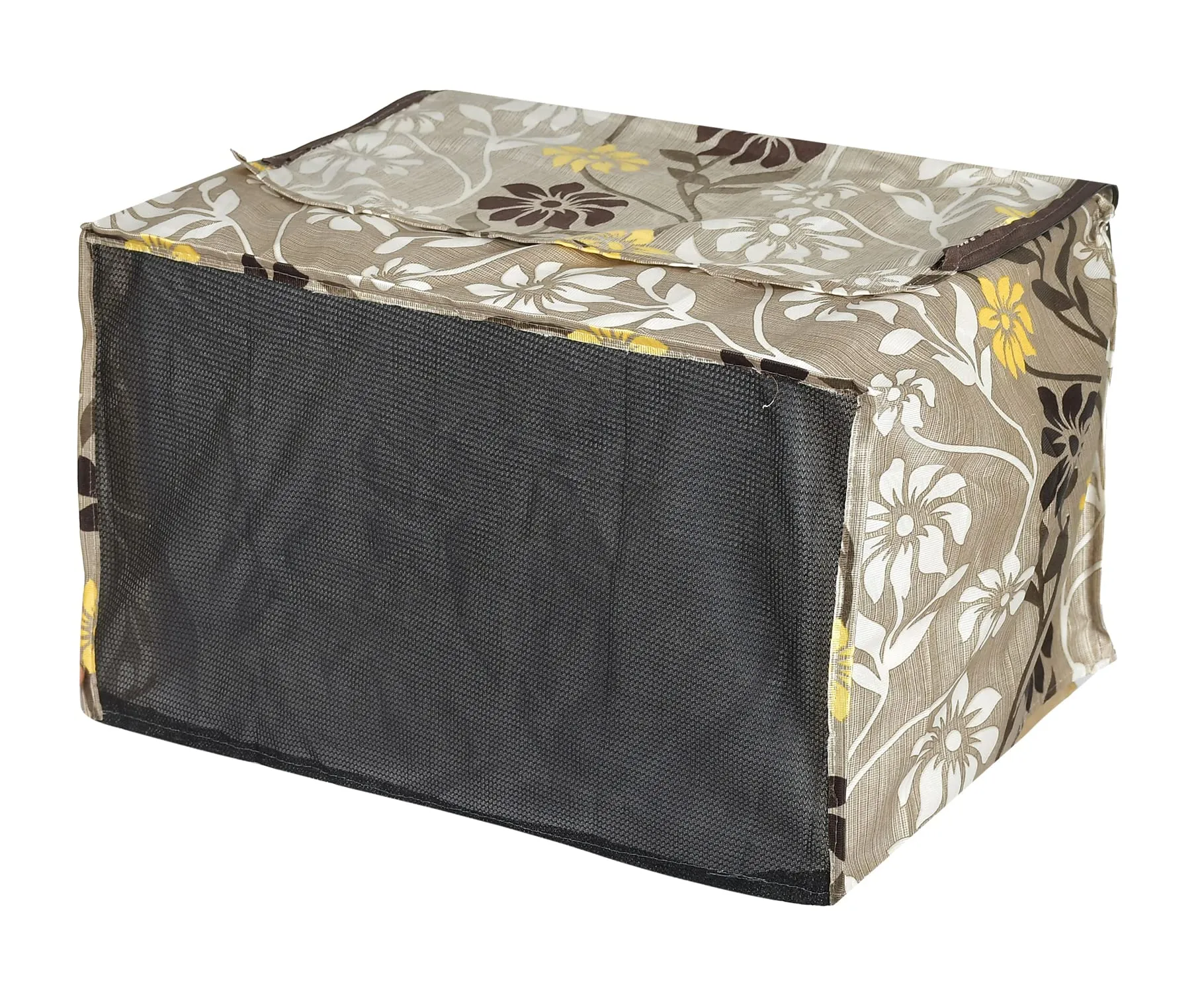 Heart Home Polyster Flower Printed Microwave Oven Cover,20 LTR. (Brown)-Hs43Hearth25913(Polyester_Brown)