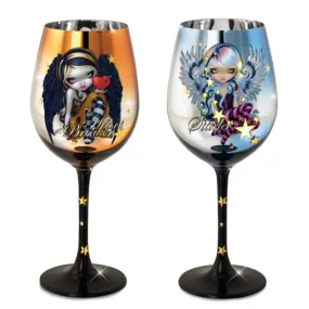 Heartbreaker & Starlet by Jasmine Becket-Griffith Wine Glasses