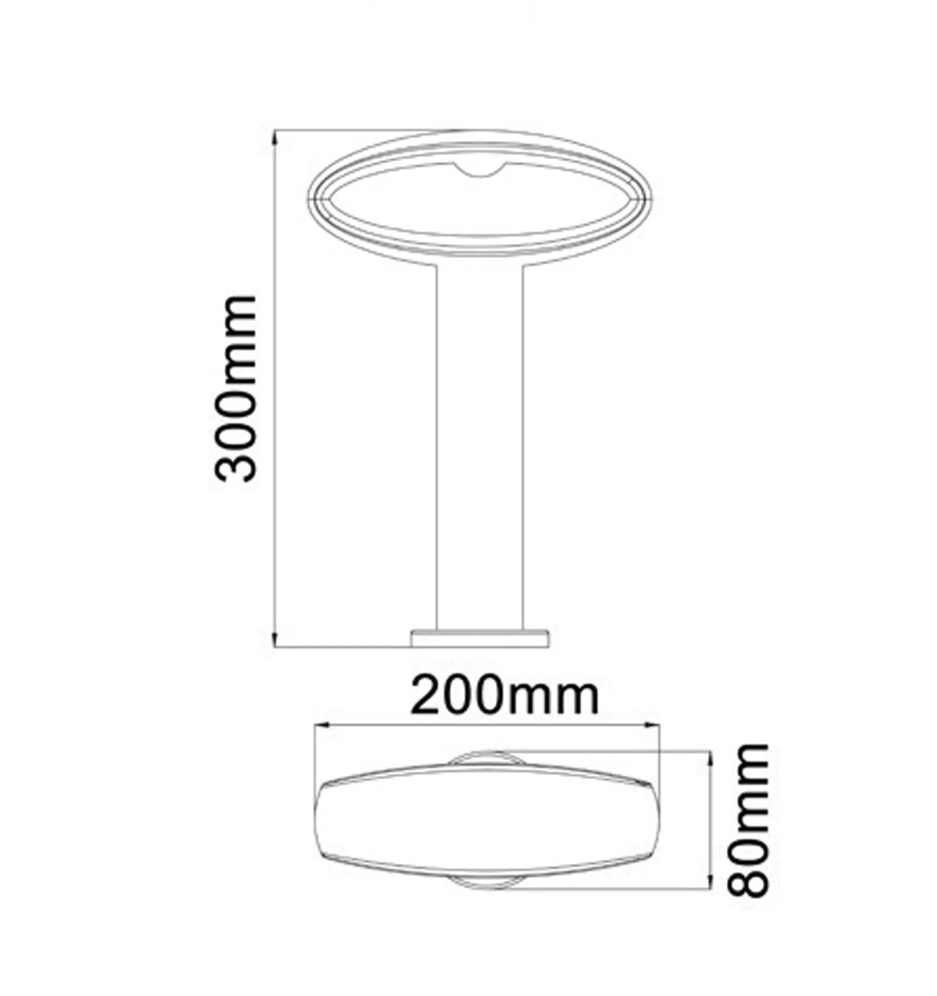 Horus LED Surface Mounted Open Oval Bollard Lights IP54