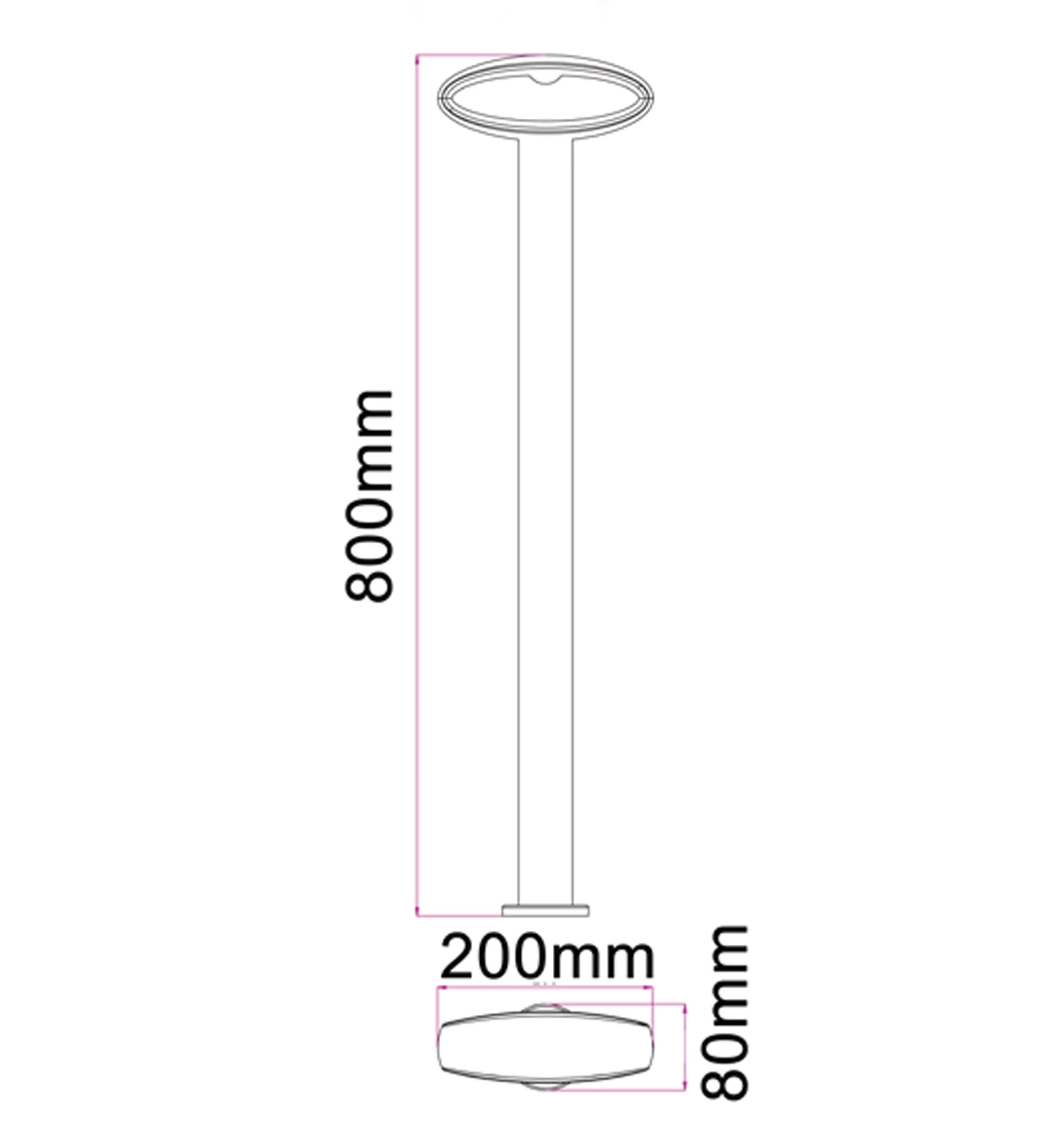 Horus LED Surface Mounted Open Oval Bollard Lights IP54