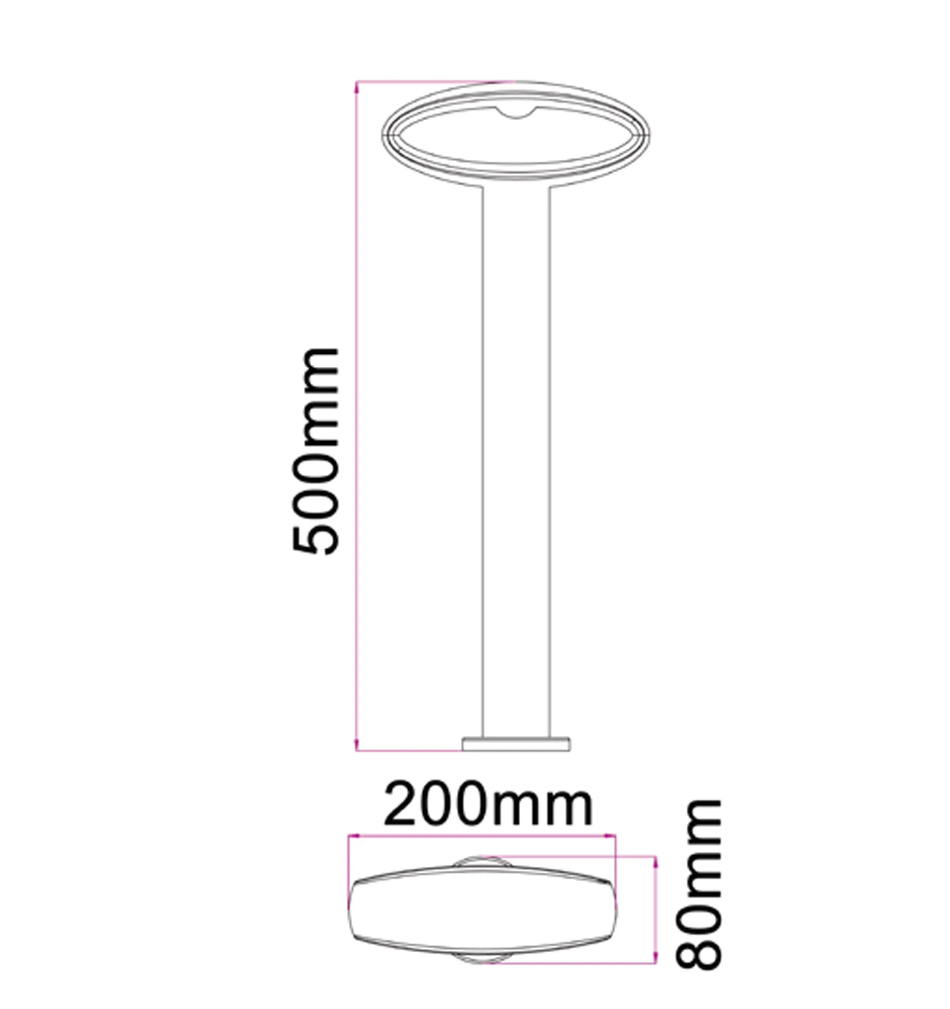 Horus LED Surface Mounted Open Oval Bollard Lights IP54