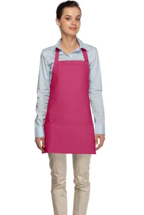 Hot Pink Deluxe Bib Adjustable Apron (3 Pockets)