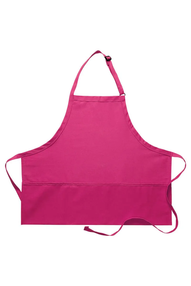 Hot Pink Deluxe Bib Adjustable Apron (3 Pockets)