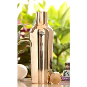 IndianArtVilla Handcrafted Pure Bronze Shine Finish Design Water Bottle, 850 ml