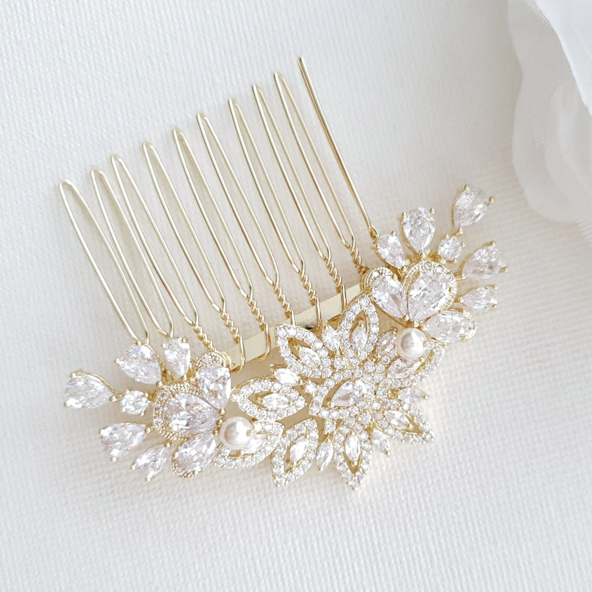 Jeweled Bridal Hair Combs- Lara