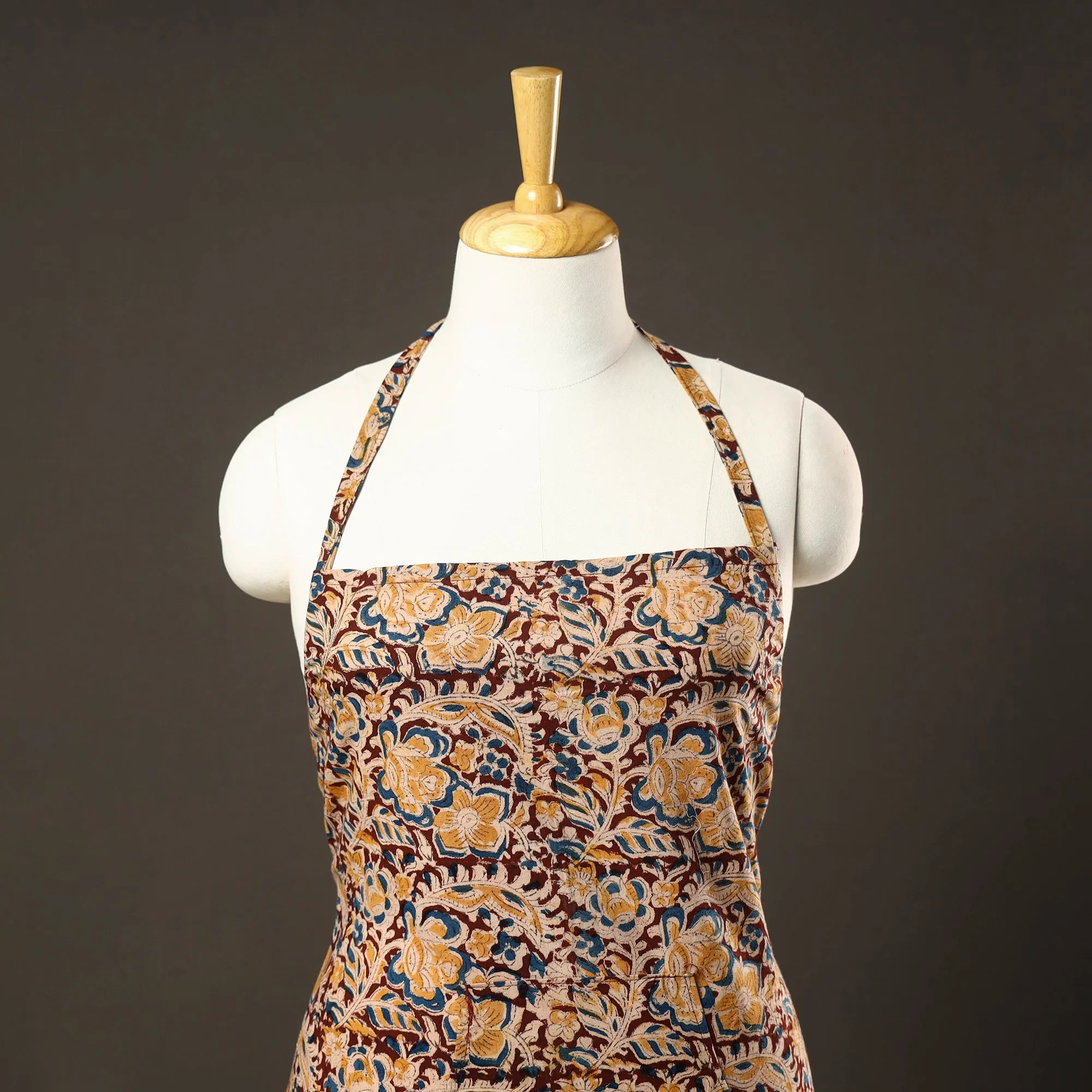 Kalamkari Block Printed Cotton Apron with Pocket 42