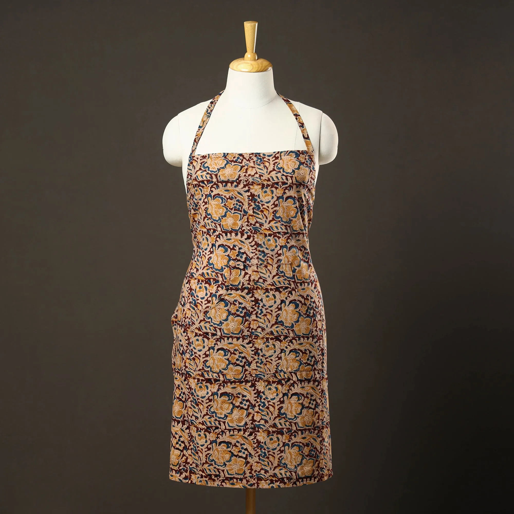 Kalamkari Block Printed Cotton Apron with Pocket 42