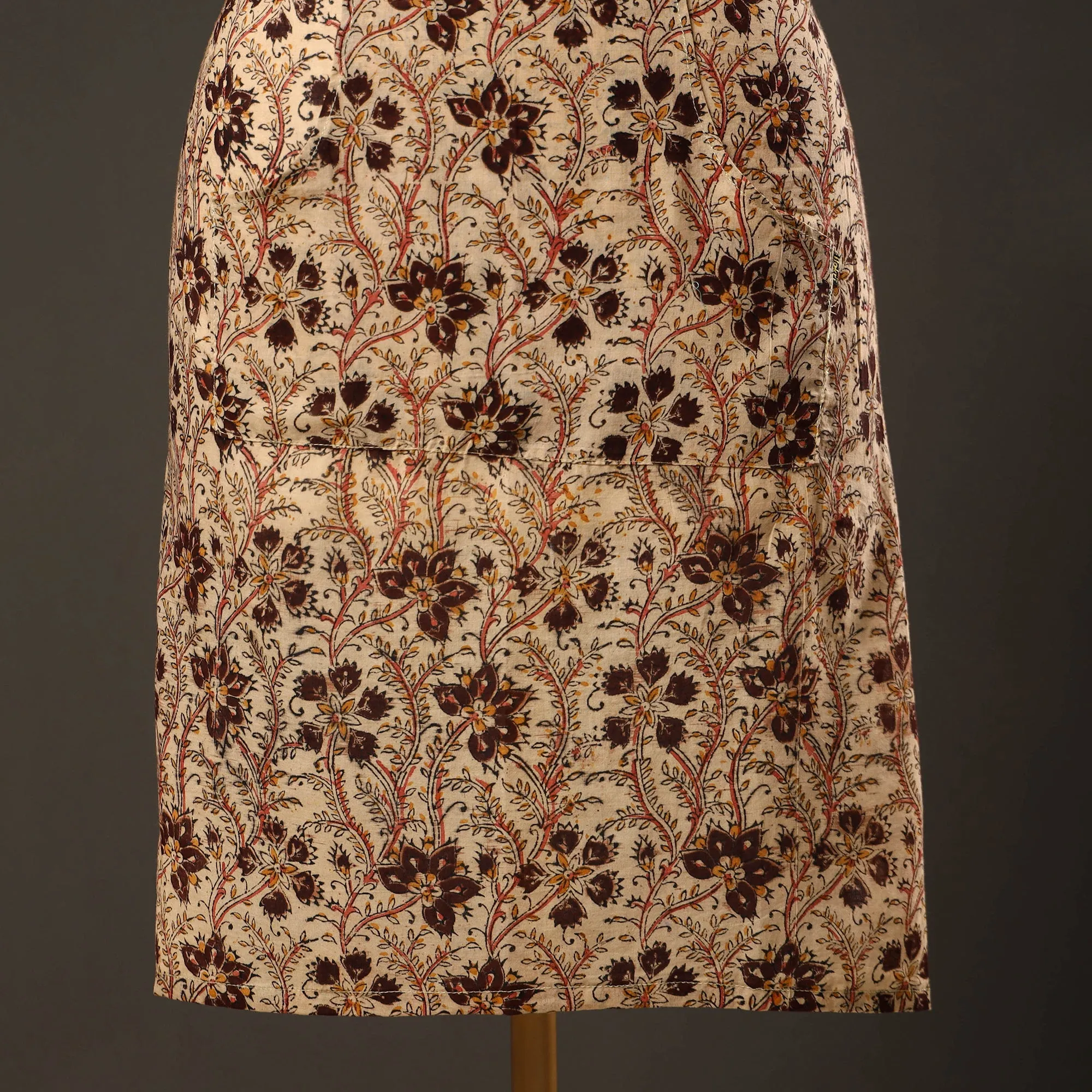 Kalamkari Block Printed Cotton Apron with Pocket 43