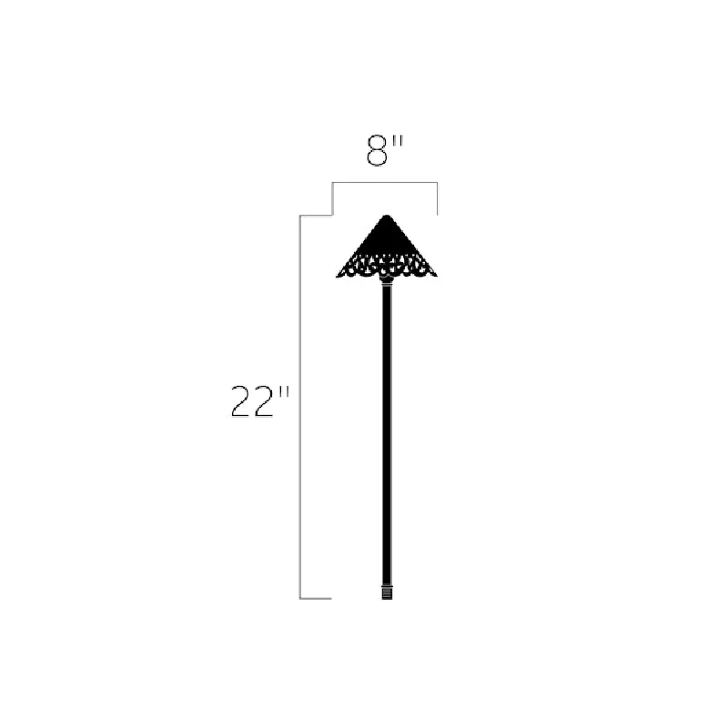 Kichler 15471 Cast Hammered Roof 8" 12V Path Light