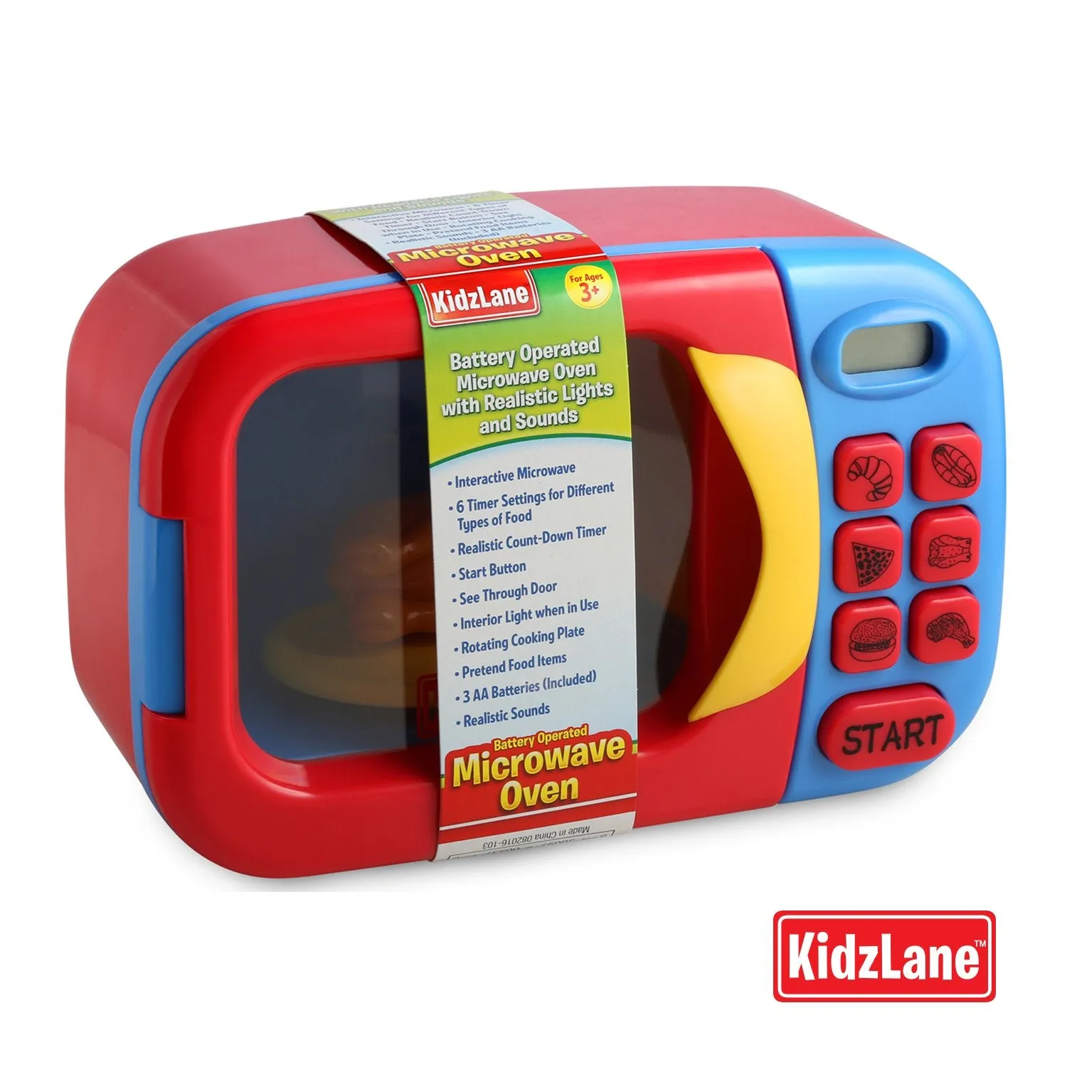 Kidzlane Toy Microwave | Kids Microwave Toy Oven | Play Microwave for Kids and Toddlers