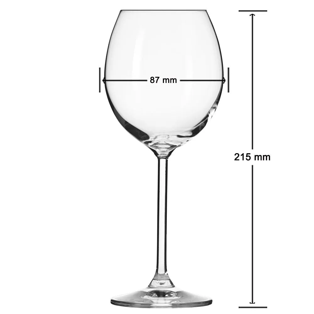 Krosno Non-Lead Crystal-Clear Glass, Venezia Red Wine, 350 ml, Set of 6