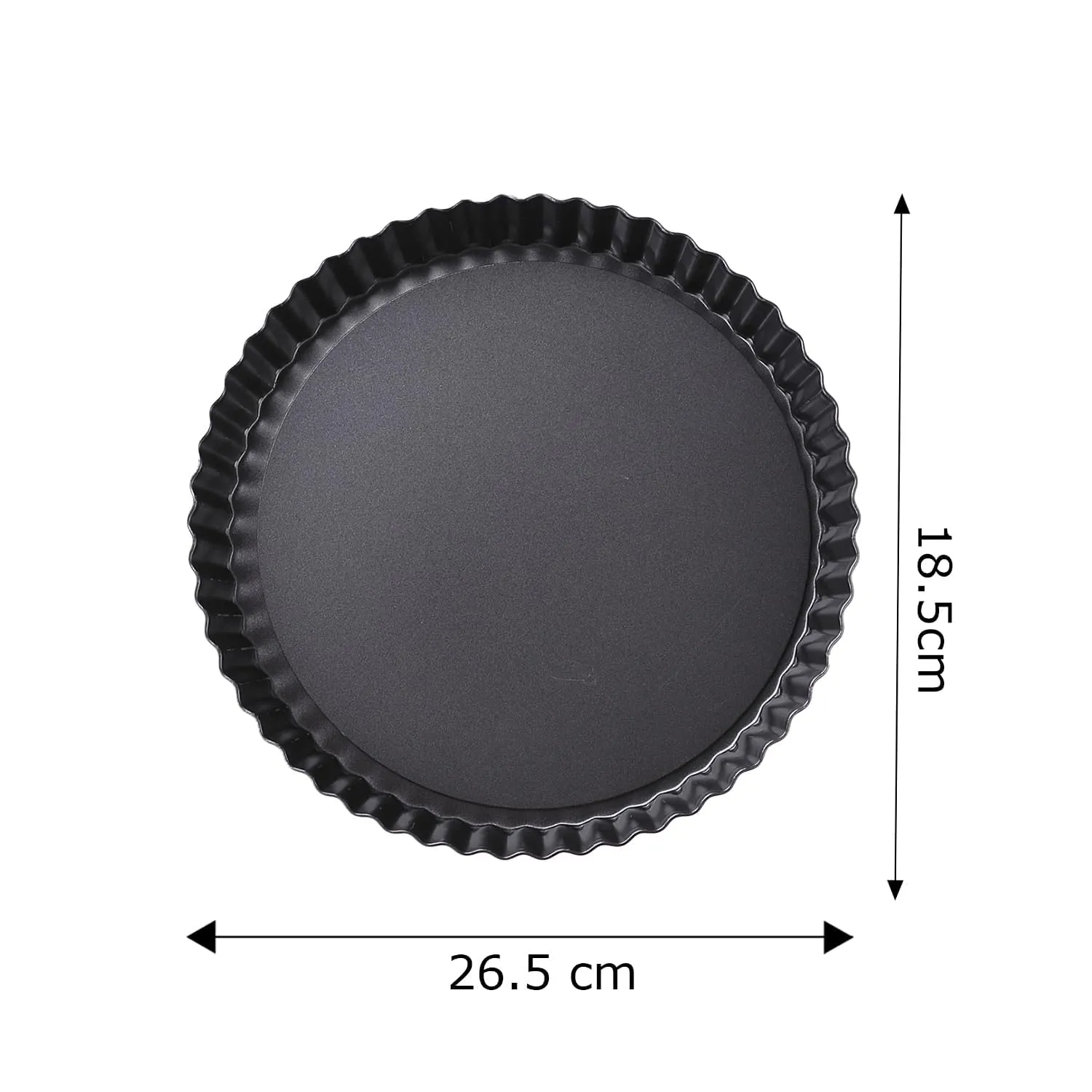 Kuber Industries Pie and Pizza Pan with Removeable Bottom|Carbon Steel Tart Pan-Pack of 3 (Black)