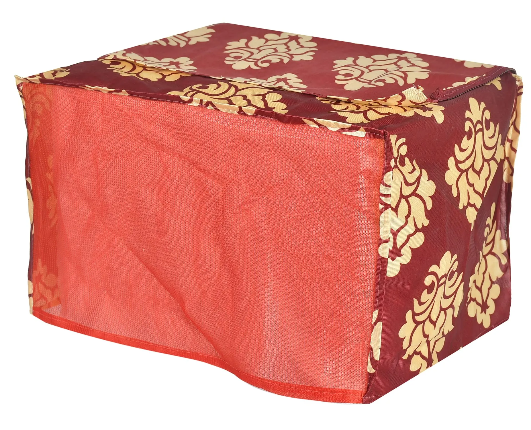 Kuber Industries Polyster Floral Printed Microwave Oven Cover,23 LTR. (Maroon)-HS43KUBMART25939