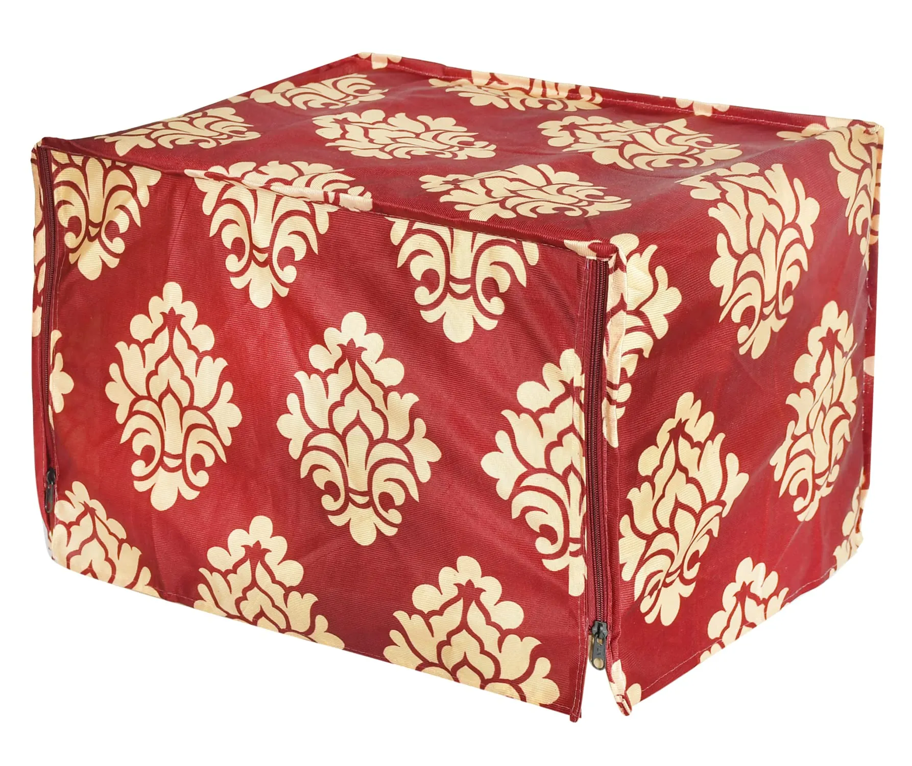 Kuber Industries Polyster Floral Printed Microwave Oven Cover,23 LTR. (Maroon)-HS43KUBMART25939