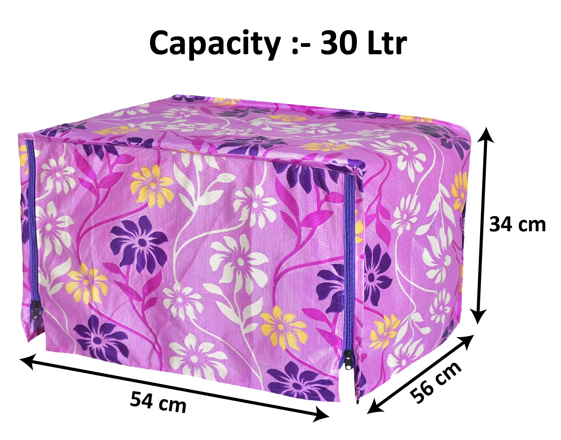 Kuber Industries Polyster Flower Printed Microwave Oven Cover, Dustproof Machine Protector Cover,30 LTR. (Pink), Standard, HS43KUBMART025910