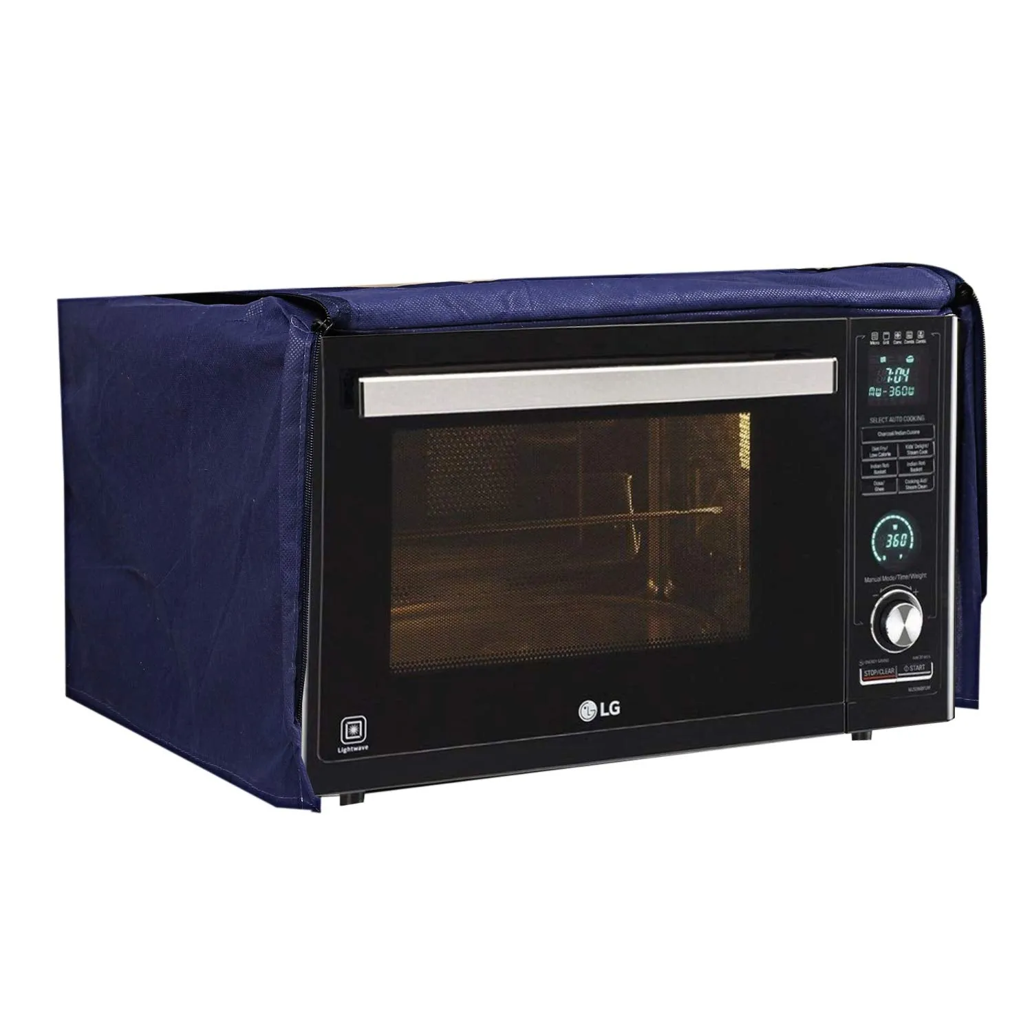 Kuber Industries PVC 1 Piece Microwave Oven Cover 30 LTR (Blue) -CTKTC5762 (CTKTC05762)