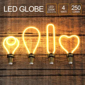 LED Edison Bulbs Flexible Shape Filament Light 2200K Warm White