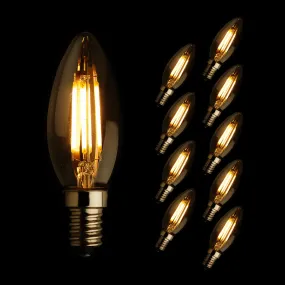 LED Filament Bulb Candelabra Shape Clear Shade 3W E14 10PACK