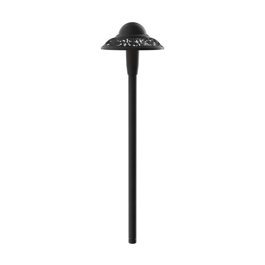 LED Pierced Dome Path Light in Black Textured