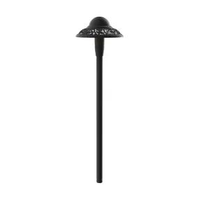 LED Pierced Dome Path Light in Black Textured