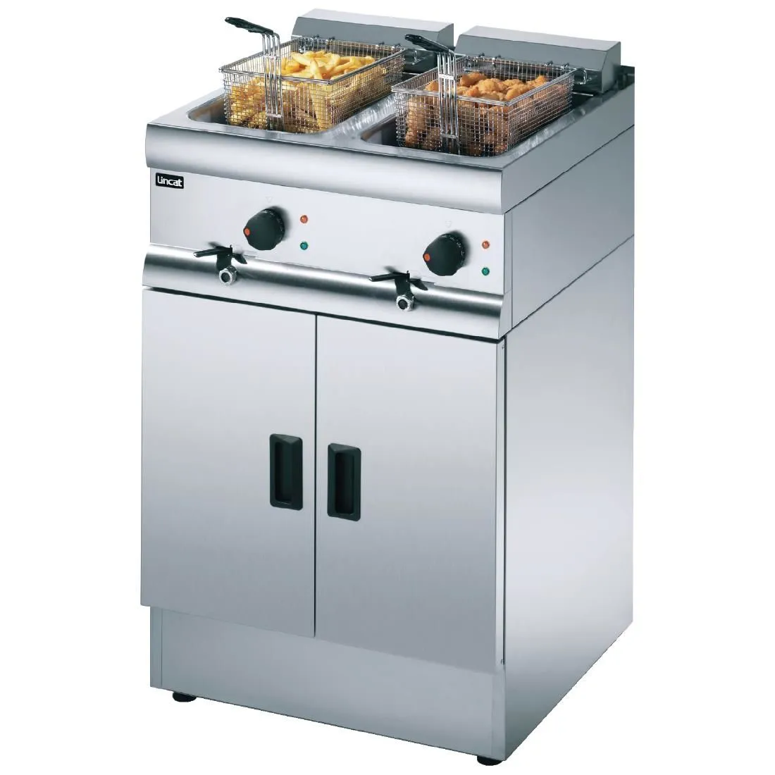 Lincat Silverlink 600 Twin Tank Twin Basket Free Standing Electric Fryer J12 J962