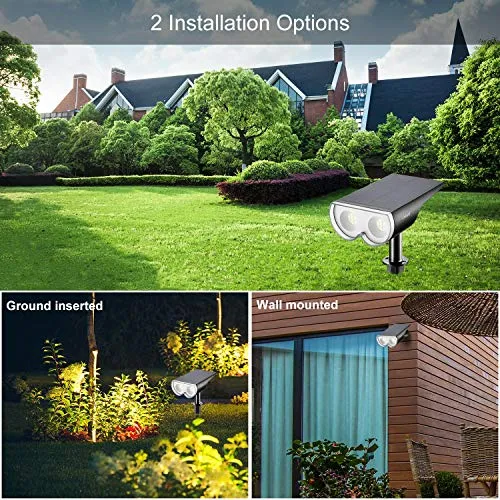 Linkind StarRay Solar Spot Lights Outdoor, 16 LEDs IP67 Waterproof Dusk-to-Dawn Landscape Spotlights, 6500K Daylight Christmas Decorations Lights for Garden Wall Yard Driveway Walkway, 2 Pack