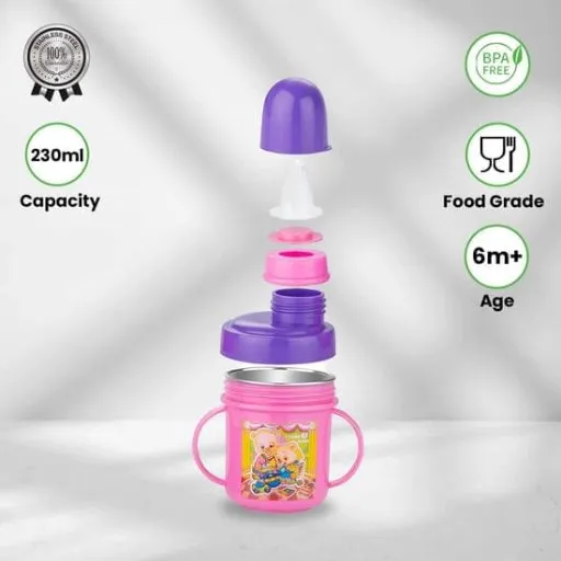 Liza Stainless Steel Baby Sipper Bottle with Soft Silicon Spout for Infant & Toddler