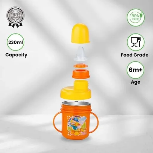 Liza Stainless Steel Baby Sipper Bottle with Soft Silicon Spout for Infant & Toddler