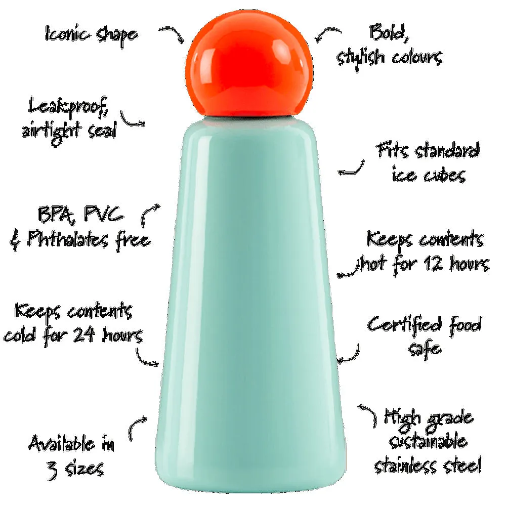 Lund London Skittle Water Bottle 500ml - Mint & Coral