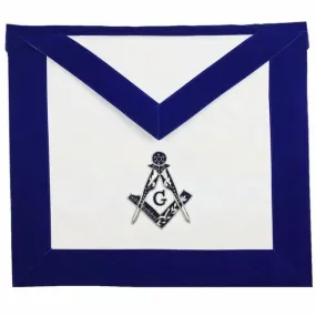 Masonic MASTER MASON Hand Embroided Apron with square compass with G Velvet