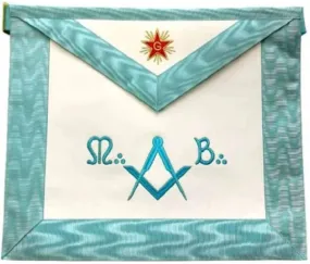 Master Mason French Rite / Modern Rite Star Lambskin Apron - Sky Blue