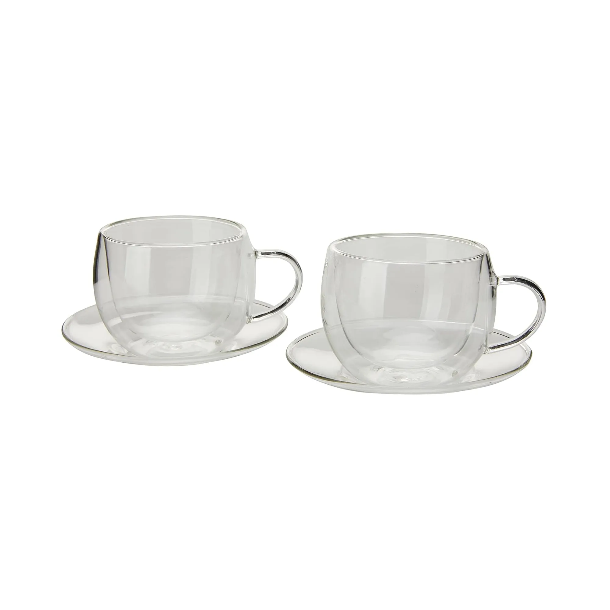 Maxwell & Williams 2 Piece Blend Double Wall Cup & Saucer Set Clear