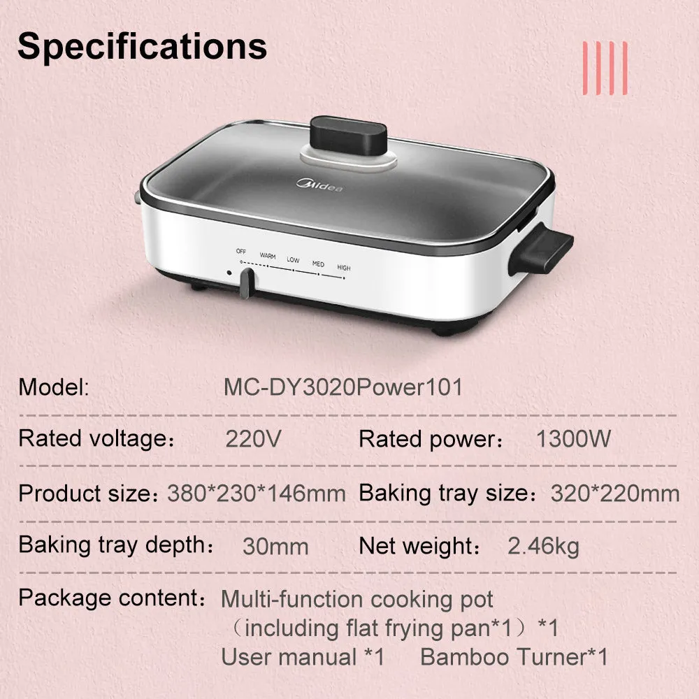 Midea 1300W power Multi-function Non-stick cooking pot-MC-DY3020Power101