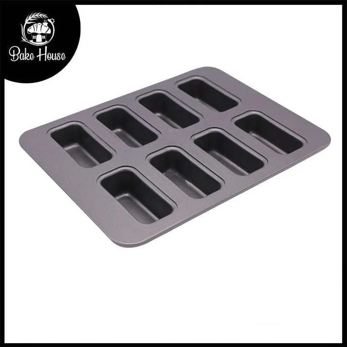 Mini Rectangle Brownie Baking Tray 8 Cavity Non Stick