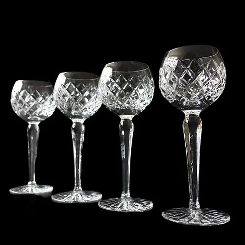 Mobler Vintage crystal very high wine glass from Europe mid-century. Price per piece.