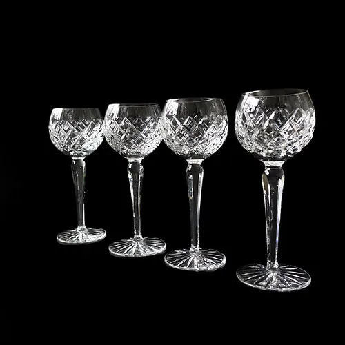 Mobler Vintage crystal very high wine glass from Europe mid-century. Price per piece.