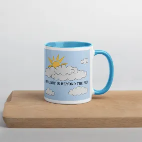 'My limit is beyond the sky' Blue Mug