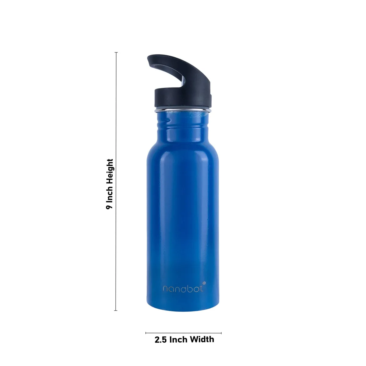 Nanobot Water Bottle - 400 ml | Sports Mini Water Bottle/ 9 x 2.5 Inches/ Water Container for Home