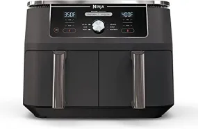 Ninja DZ201 Foodi 8 Quart 6-in-1 DualZone 2-Basket Air Fryer with 2 Independent Frying Baskets, Match Cook & Smart Finish to Roast, Broil, Dehydrate & More for Quick, Easy Meals