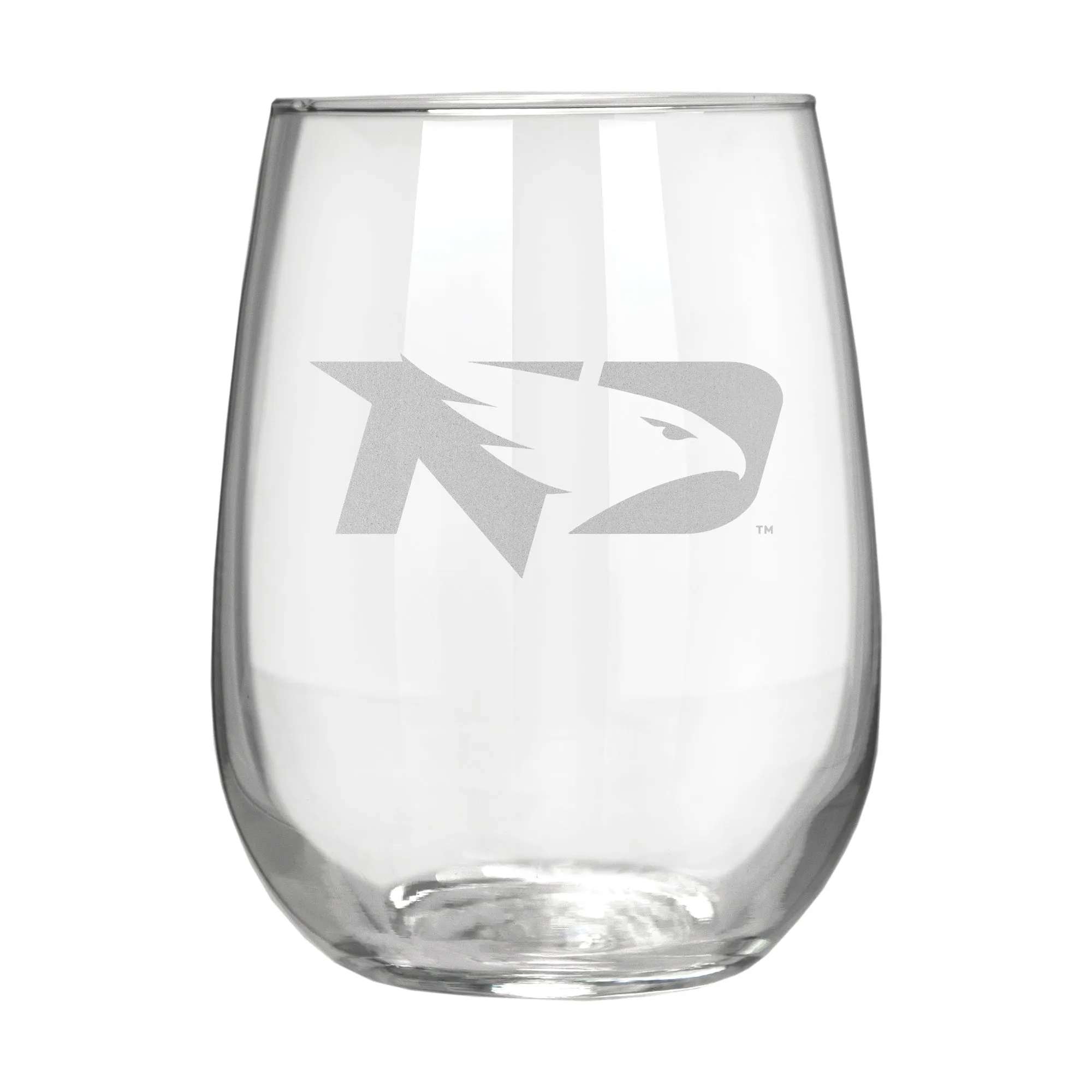 North Dakota Fighting Hawks 17 oz. Stemless Wine Glass