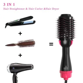 One Step Hair Dryer and Volumizer, Hot Air Brush, 3 in1 Styling Brush Styler, Negative Ion Hair Straightener Curler Brush for All Hairstyle